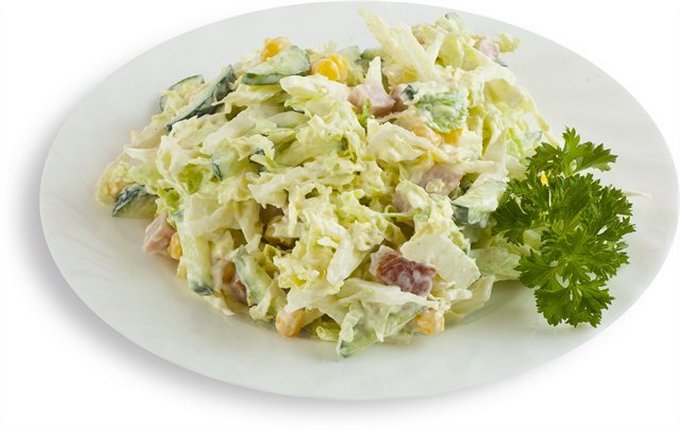 Салат з капустою і шинкою: рецепти з фото, калорійність