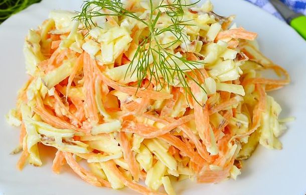 Салат з ковбасним сиром: покрокові рецепти, калорійність
